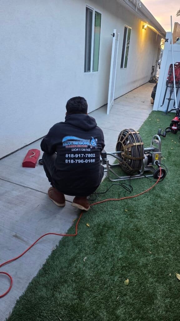 Emergency plumbing leak repair service by Leak Be Gone Plumbing. Expert technicians fixing undergrou.