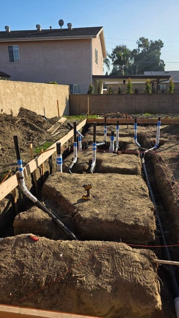 Underground plumbing pipes installation for leak prevention by Leak Be Gone Plumbing. Expert plumbin.